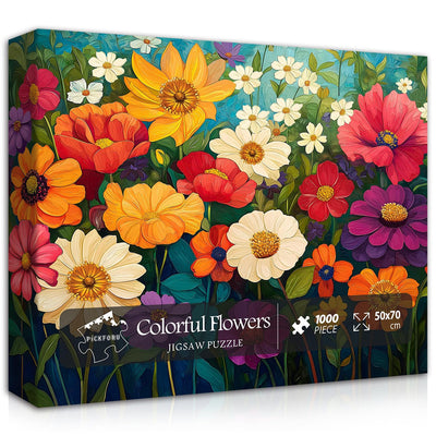 Flower Puzzles for Adults 1000 Pieces, Floral Art Jigsaw Puzzle, Colorful Spring Garden Puzzles, Nature Challenging Puzzles for Adults