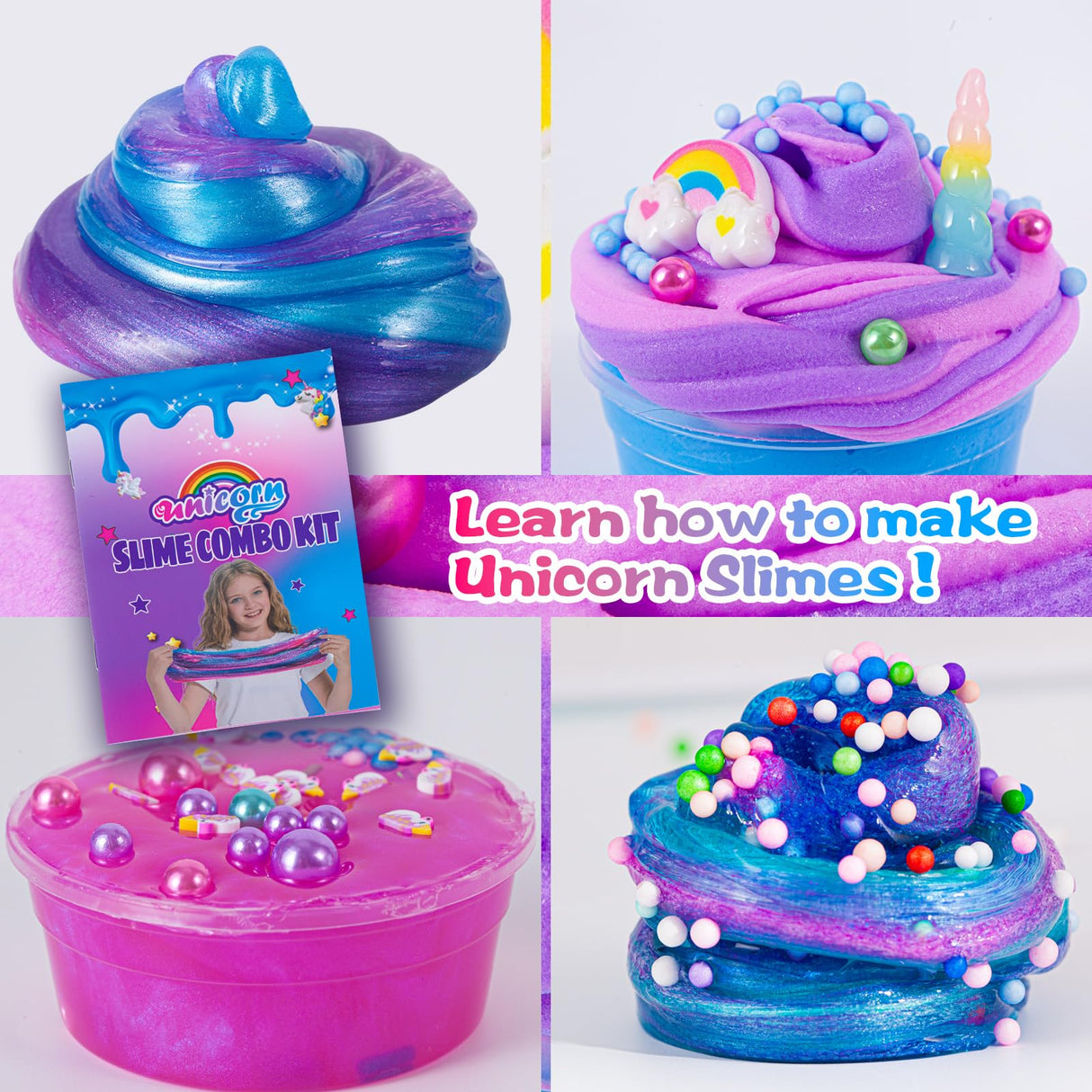 ZOnFRTO Mini Unicorn Slime Kit for Girls - Glimmer Crunchy, Butter, and Galaxy Slime for Kids 6-12 - Party Favors for Children ZOnFRTO