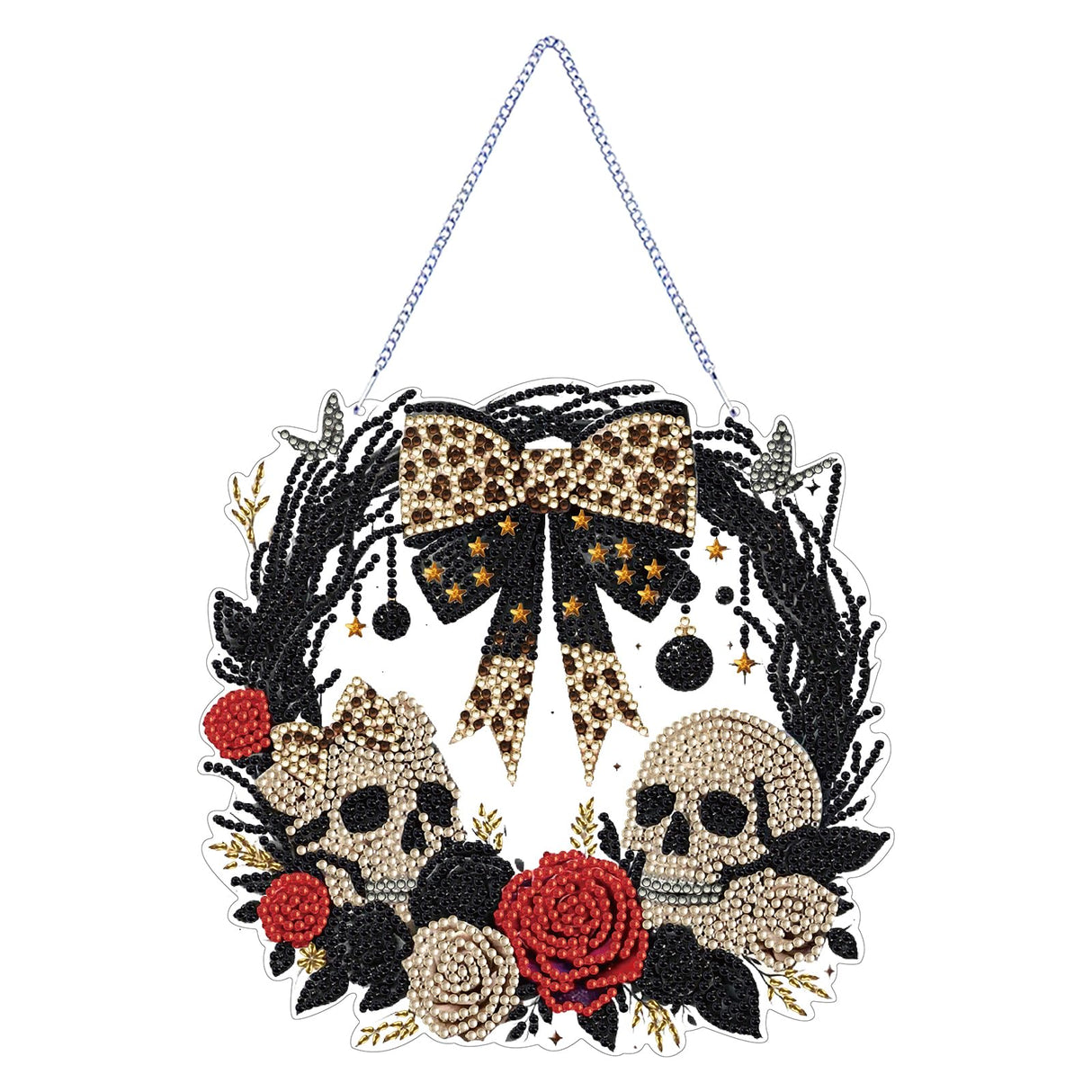 STGLCR Diamond Art Kit for Adults, Special Shaped Crystal Skull Pendant, Halloween Diamond Painting Suncatcher,DIY Rose Ornament Hanging Art Acrylic Board Wreath, DIY Home Decor, 7.7 Inch STGLCR