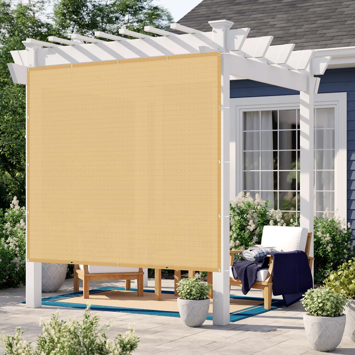 LOVE STORY Shade Cloth 3/6/8/10/12/20FT Sun Shade Cloth with Grommets Pergola Shade Cover 95% UV Protection for Patio Outdoor, 10x12 FT Sand LOVE STORY