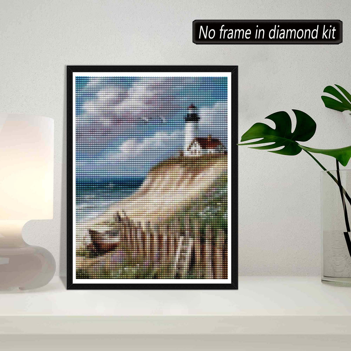 SKRYUIE 5D Lighthouse Diamond Painting Kits - DIY Diamond Art Kits for Adults Landscape, Full Round Drill - Crystal Cross Stitch - Adults Craft for Wall & Office Decor - 12x16inch SKRYUIE