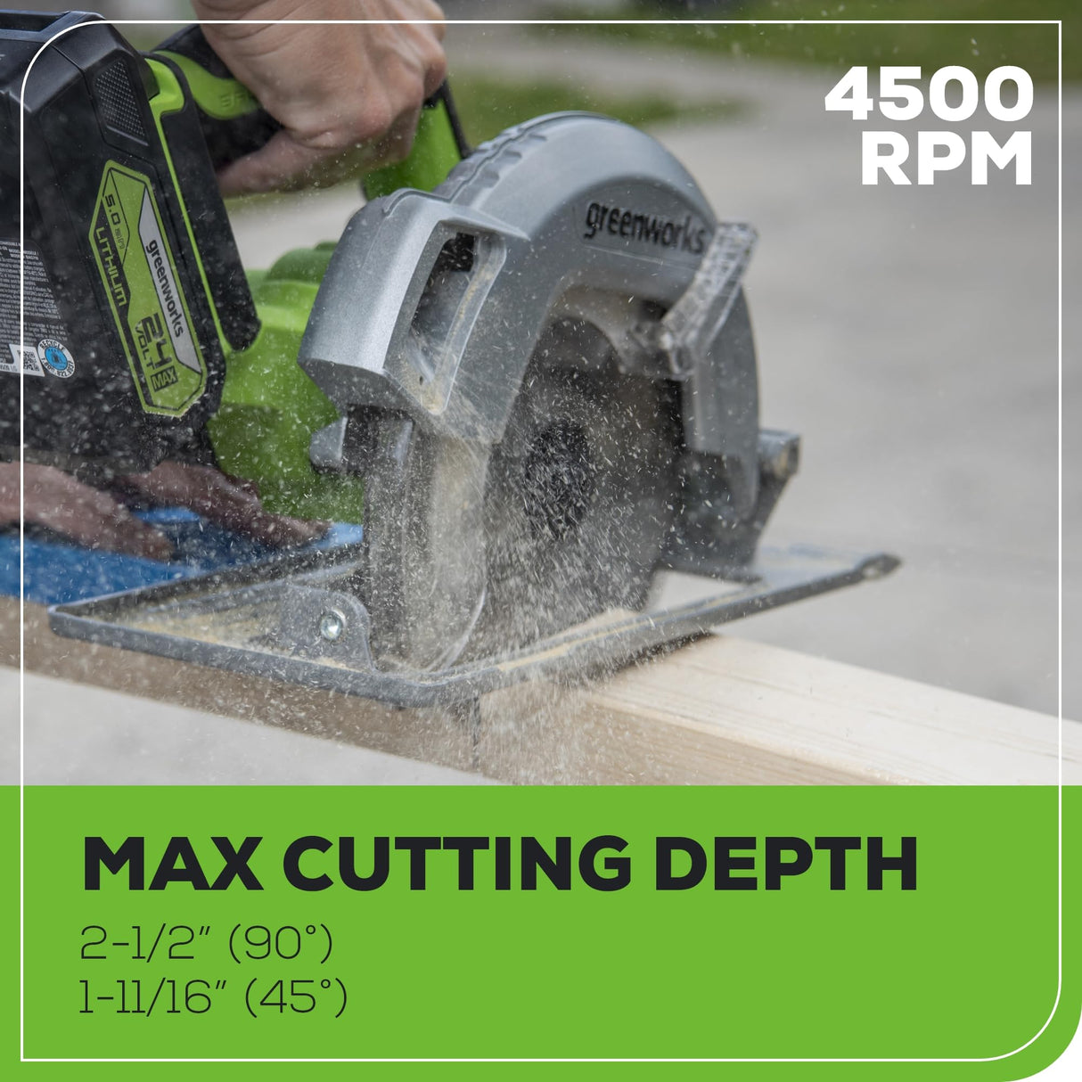 Greenworks 24V 7-1/4'' Circular Saw Brushless Cordless, with 4Ah Battery and 2A Charger Greenworks