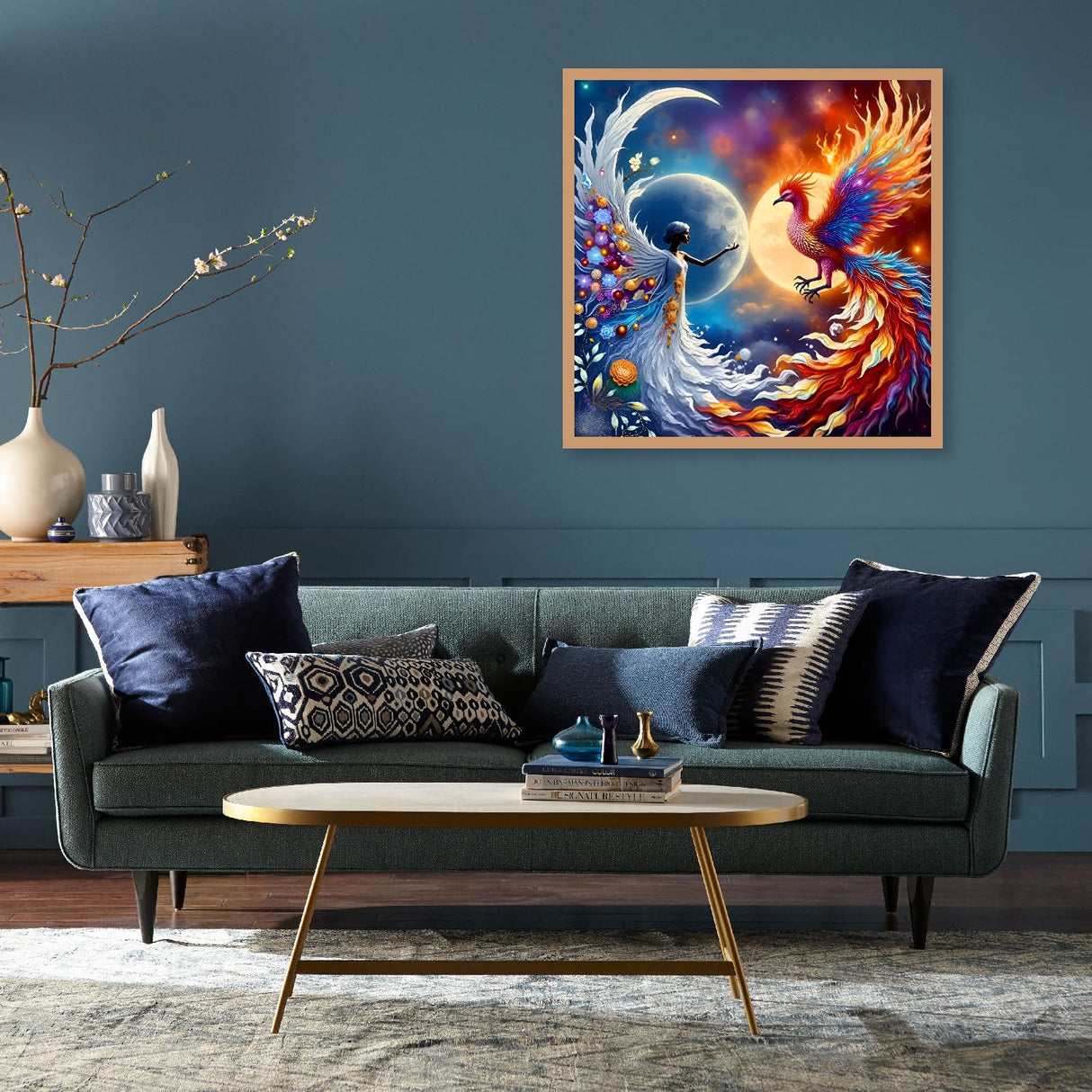 uuxsretaio Diamond Art Kits for Adults, Phoenix Diamond Painting Kits for Adults, DIY 5D Diamond Dots Art Kits,Full Drill Paint with Diamonds, Gem Arts and Crafts for Home Wall Decor 13.7x13.7 Inch uuxsretaio