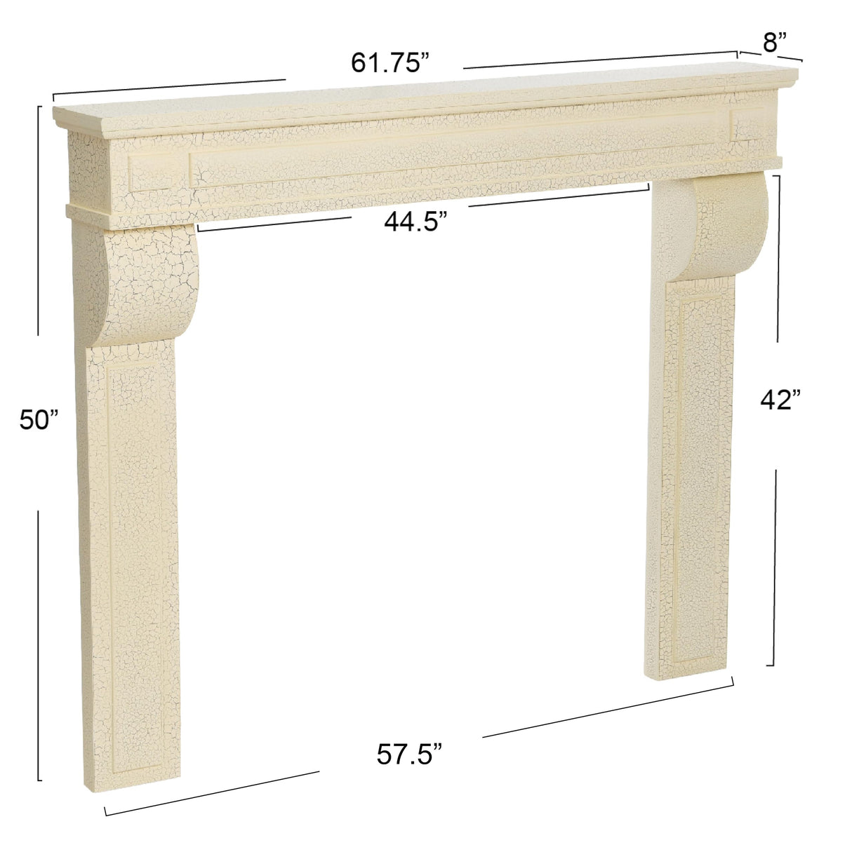 Creative Co-Op Lodge Fireplace Mantel, Distressed Cream Creative Co-Op