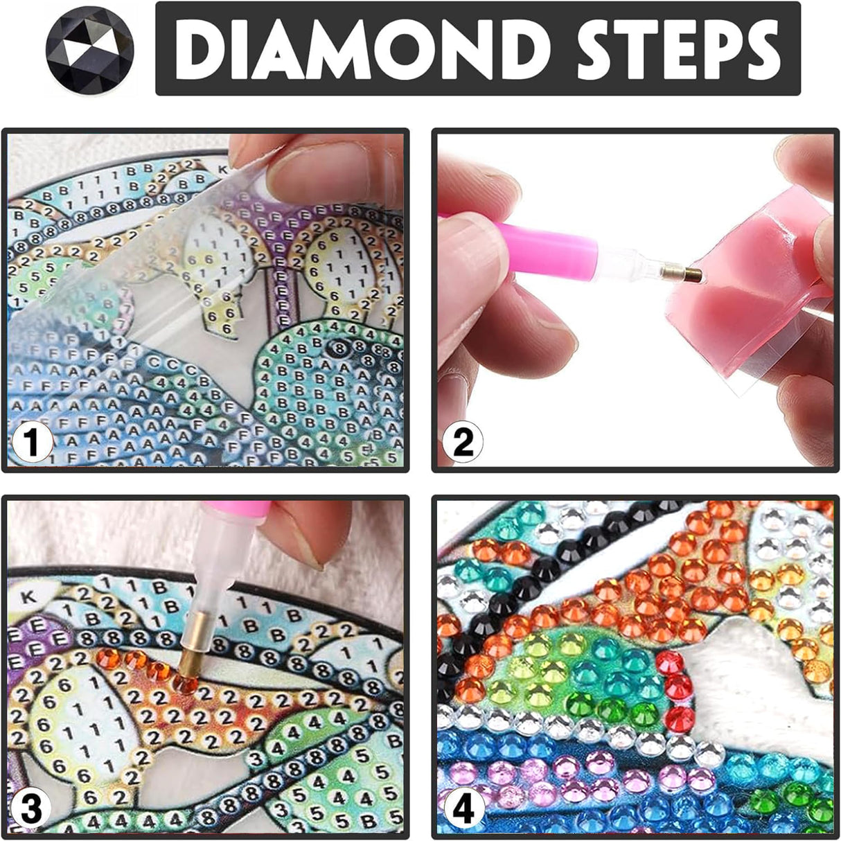 Yomiie DIY Double Sided Sun Catcher Window Hanging – Diamond Painting Pendant Kit with Dolphin Animal & Flowers Design, Spring Outdoor Decor Hanging Ornament, 5D Diamonds Art for Home/Garden 8x8 inch Yomiie