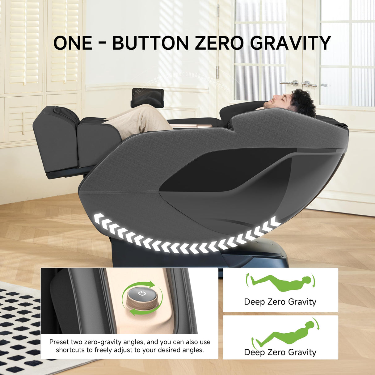 Real Relax 4D Massage Chair Full Body, Zero Gravity Recliner with Negative Ion Purification, Aromatherapy, 20 Auto Modes, Yoga Stretching, Touch Screen, Foot Rollers, Wireless Charger, PS5200 Black Real Relax