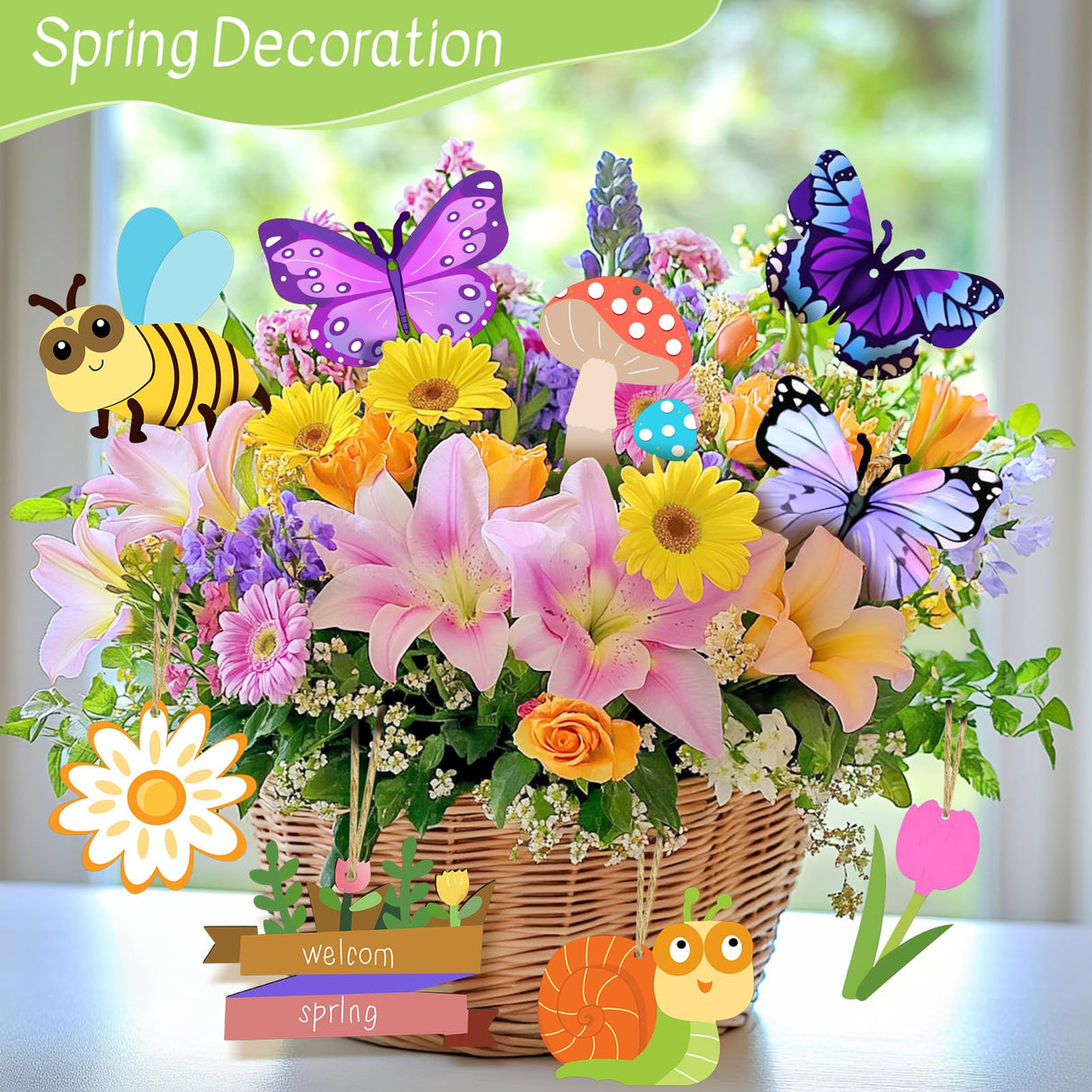 Catephe Unfinished Wood Crafts, 36 Pcs Wooden Crafts to Paint, 12 Styles Blank Wooden Spring Ornaments to Paint, Butterfly Dragonfly Snail Flower Shape for DIY Crafts Home Decoration Craft Project Catephe