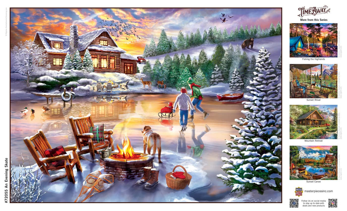 MasterPieces 1000 Piece Jigsaw Puzzle for Adults, Family, Or Youth - an Evening Skate - 19.25"x26.75" Masterpieces
