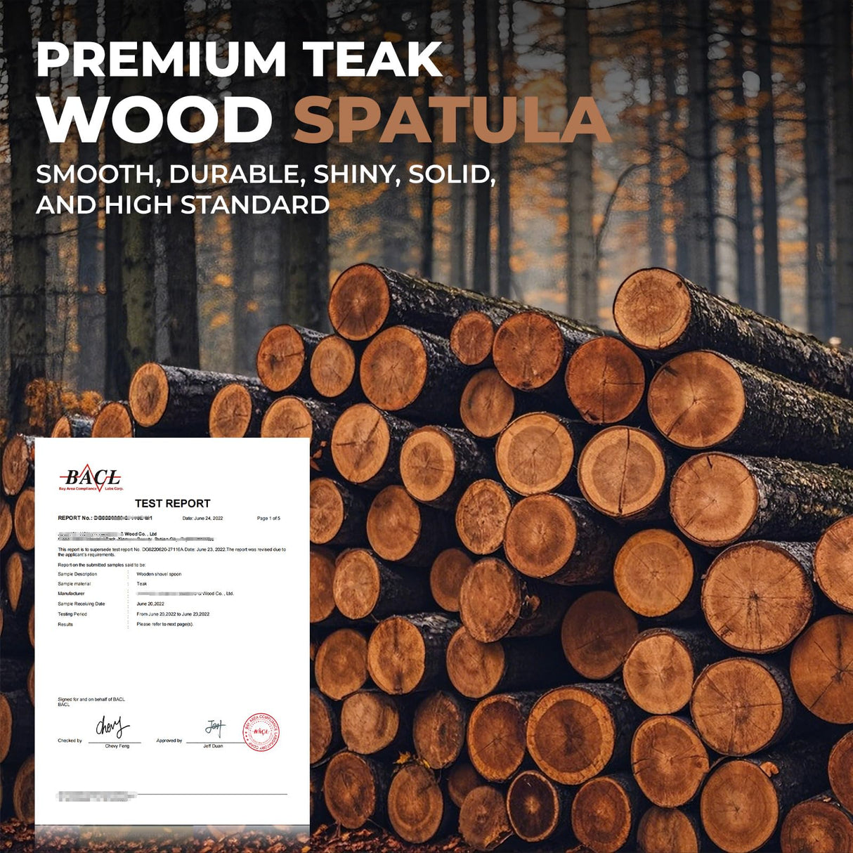 Natural Teak Wood Spatula for Cooking, 12 Inches Flat Wooden Turner, Small Wood Flippers Handmade for Nonstick Cookware Turning Flipping Serving and Scraping. Set of 2 AIUHI