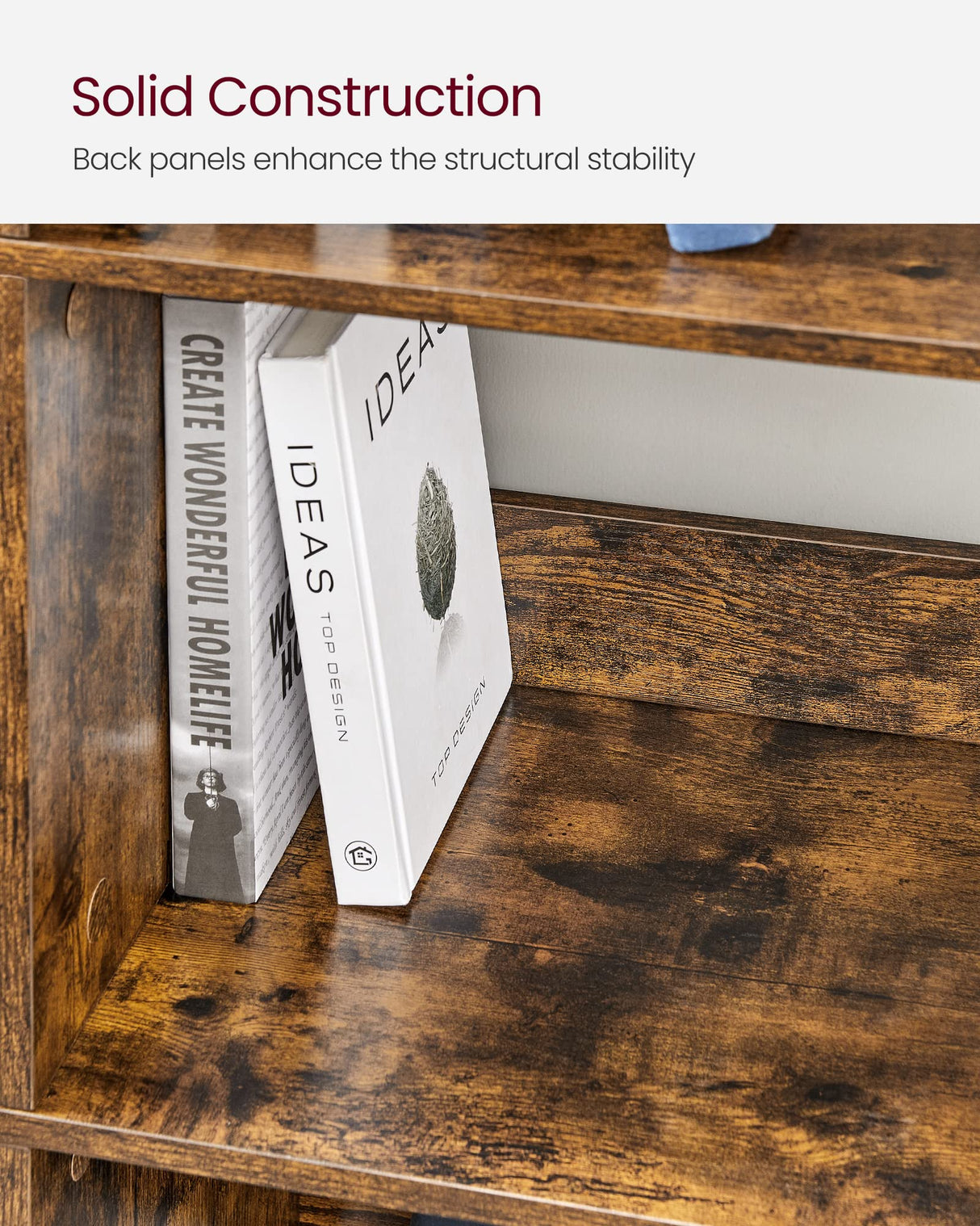 VASAGLE Bookshelf, Bookcase, 9 Cubes Storage Organizer, Industrial Open Display Shelf, for Bedroom, Office, Living Room, Metal Frame, Rustic Brown and Black ULLS112B01 VASAGLE