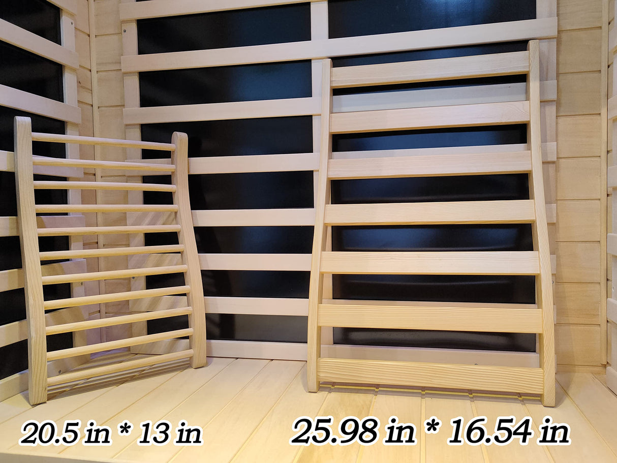 LTCCDSS 1PCS Sauna Canadian Hemlock | S-Shape Design - Slip-Resistant - Non-Toxic - Comfortable - Sauna Accessories Kit Apply to Barrel or Infrared Sauna (20.5 in * 13 in) LTCCDSS