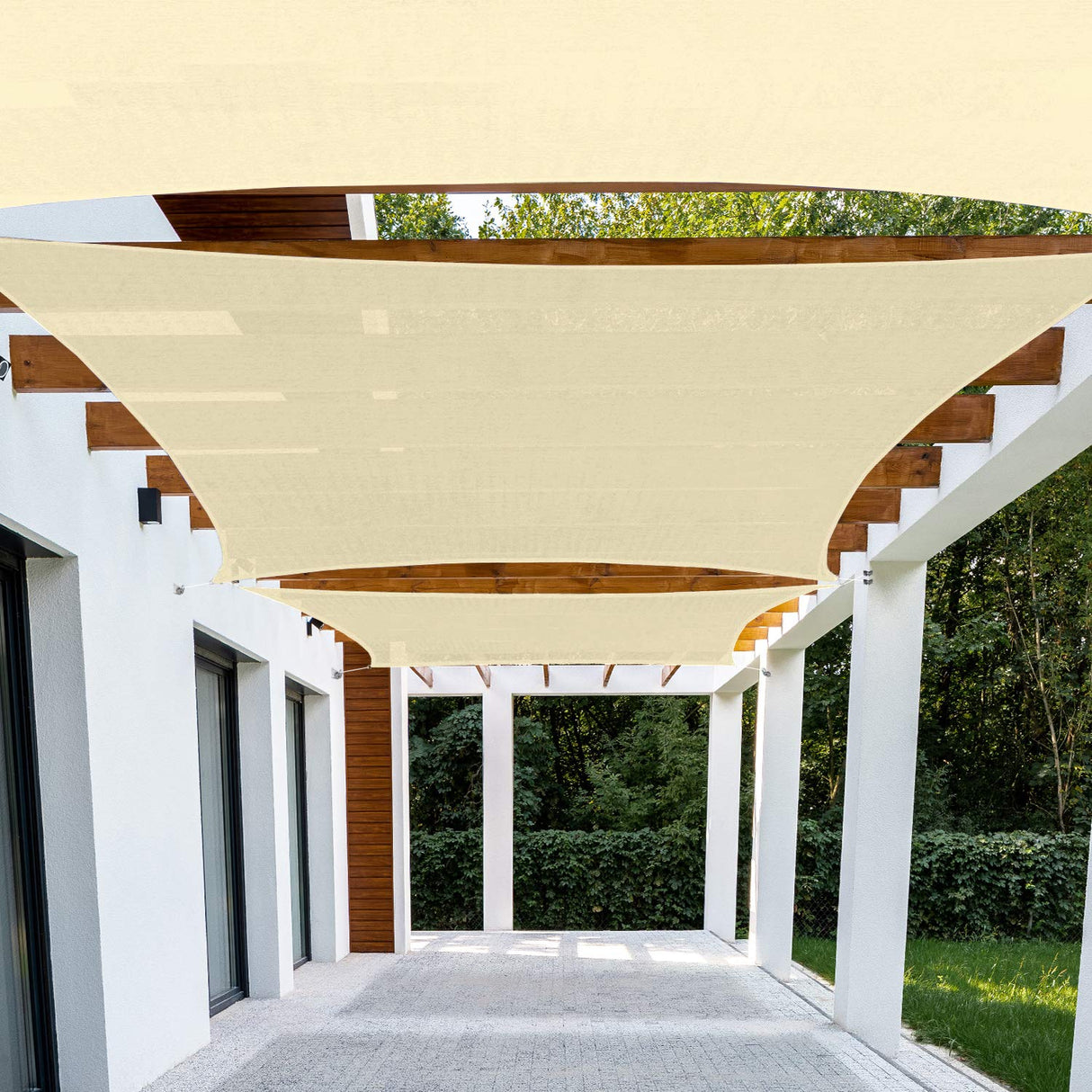 Patio Paradise 5' x 15' Sun Shade Sail Rectangle Canopy Patio Cover Sunlight Block Awning Heavy Duty Commercial Grade for Backyard Lawn Garden Outdoor Activities, Beige Patio