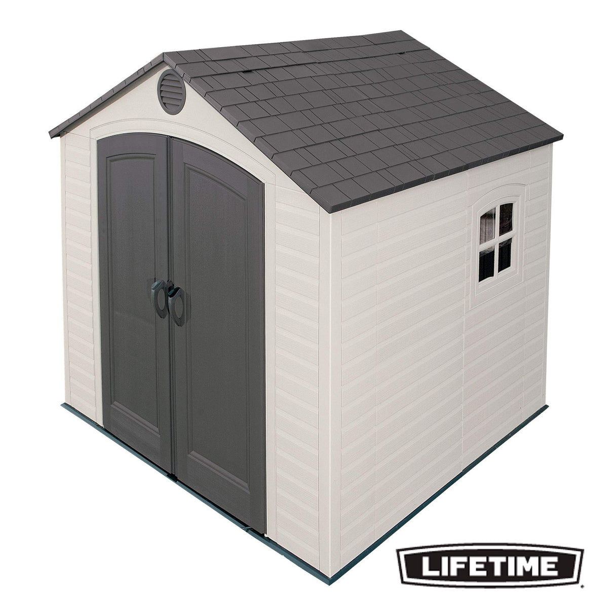 Lifetime 6411 Outdoor Storage Shed with Window, 8 by 7.5 Feet,Putty/Brown Lifetime