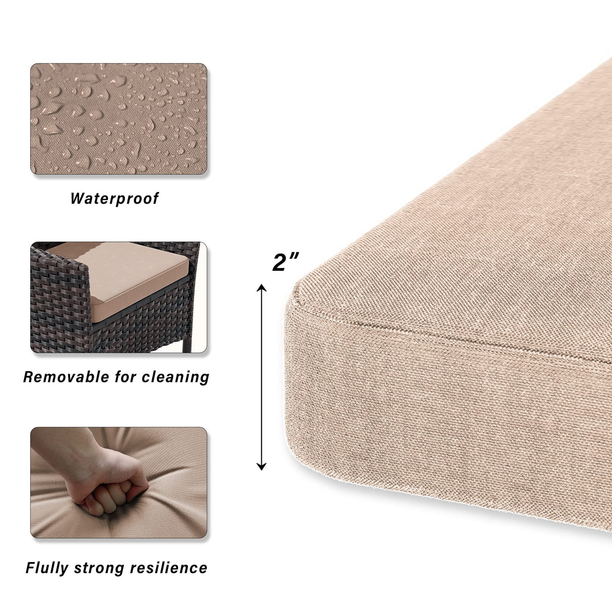 RTDTD 15 Pieces Patio Dining Set Outdoor Rattan Furniture Dinning Set with 3 Square Glass Tabletops 12 Chairs with Brown Cushions for Patio, Backyard Outdoor Kitchen Lawn & Garden RTDTD