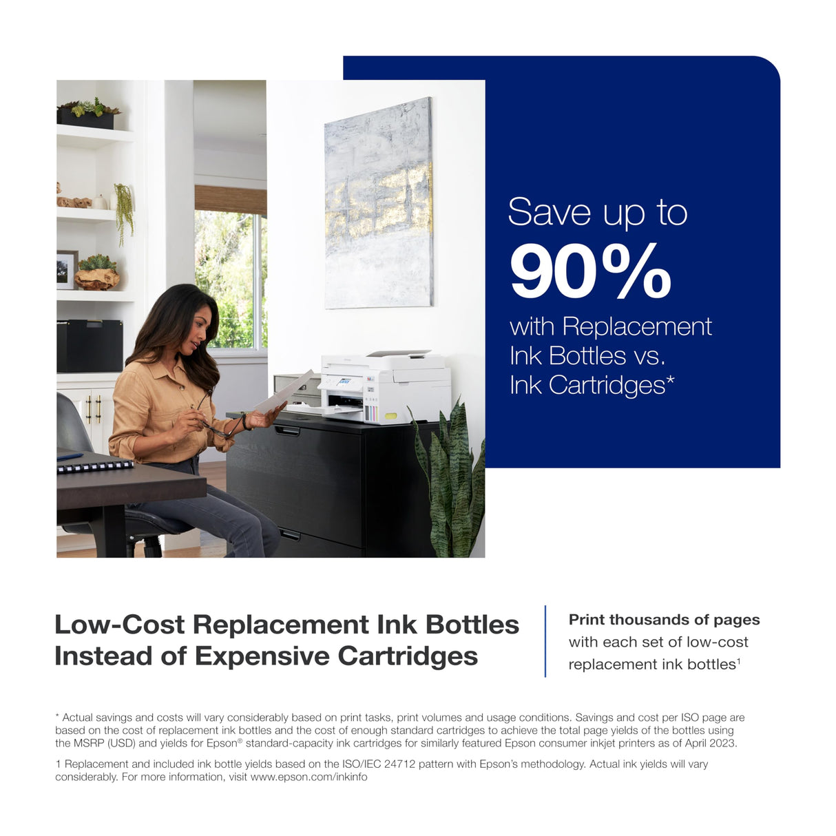 Epson EcoTank ET-4800 Wireless All-in-One Cartridge-Free Supertank Printer with Scanner, Copier, Fax, ADF and Ethernet – Ideal-for Your Home Office, White Epson