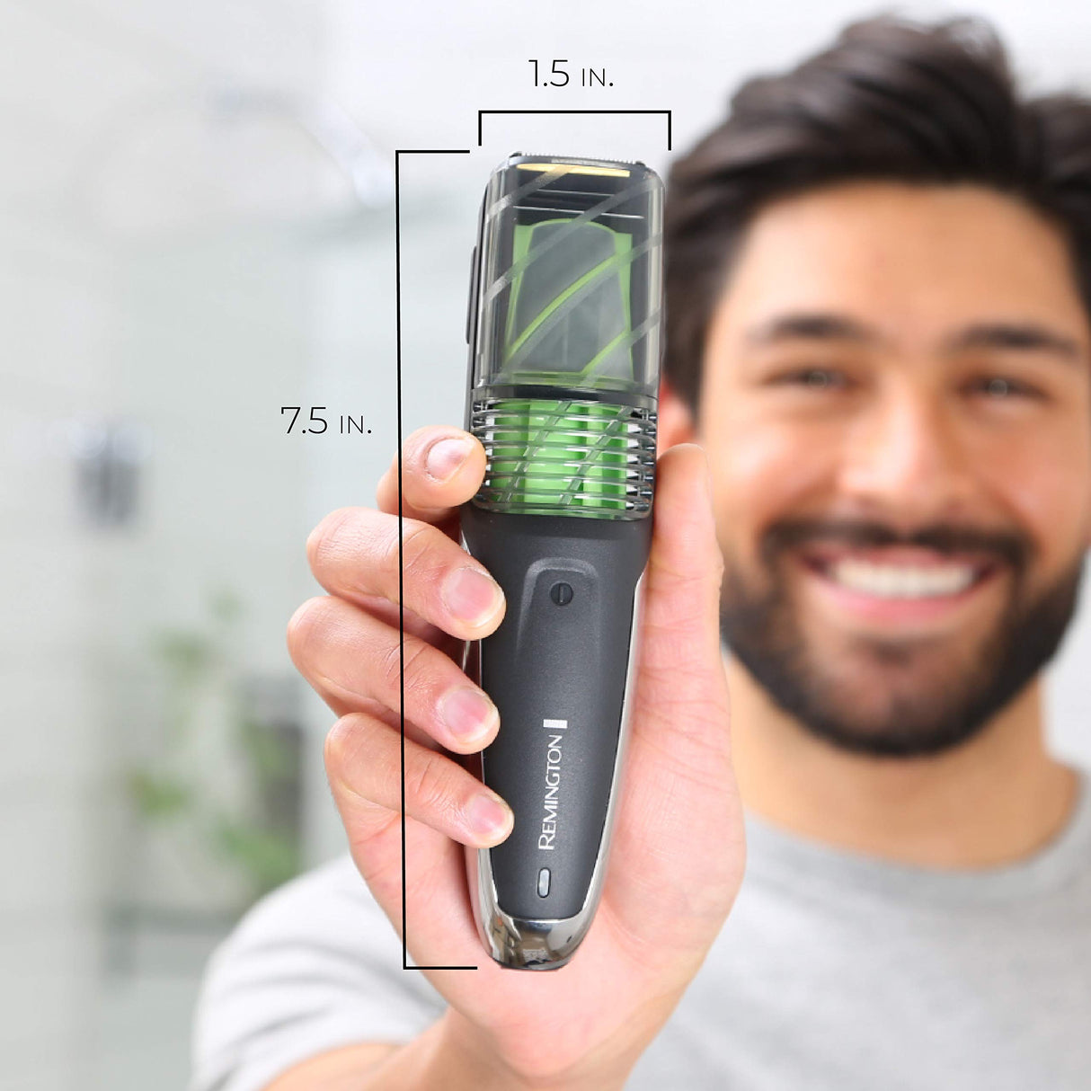 Remington Vacuum Beard Trimmer,13 Length and Style Settings with Adjustable Length Comb (2-18mm),Vacuum Trimmer for Beard, Mustache, and Stubble, Rechargeable Lithium Power, Washable, Removable Blades Remington
