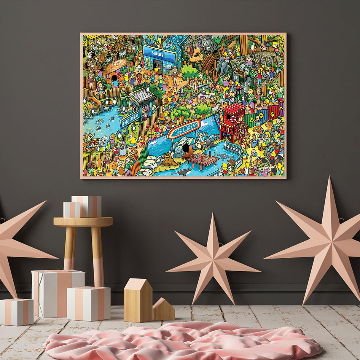Jigsaw Puzzles for Adults, 1000 Pieces Ocean Park Puzzle, Cartoon Painting Challenging Puzzles for Family Activity Game Nights Gifts Fidget Stress Relief RECHIATO