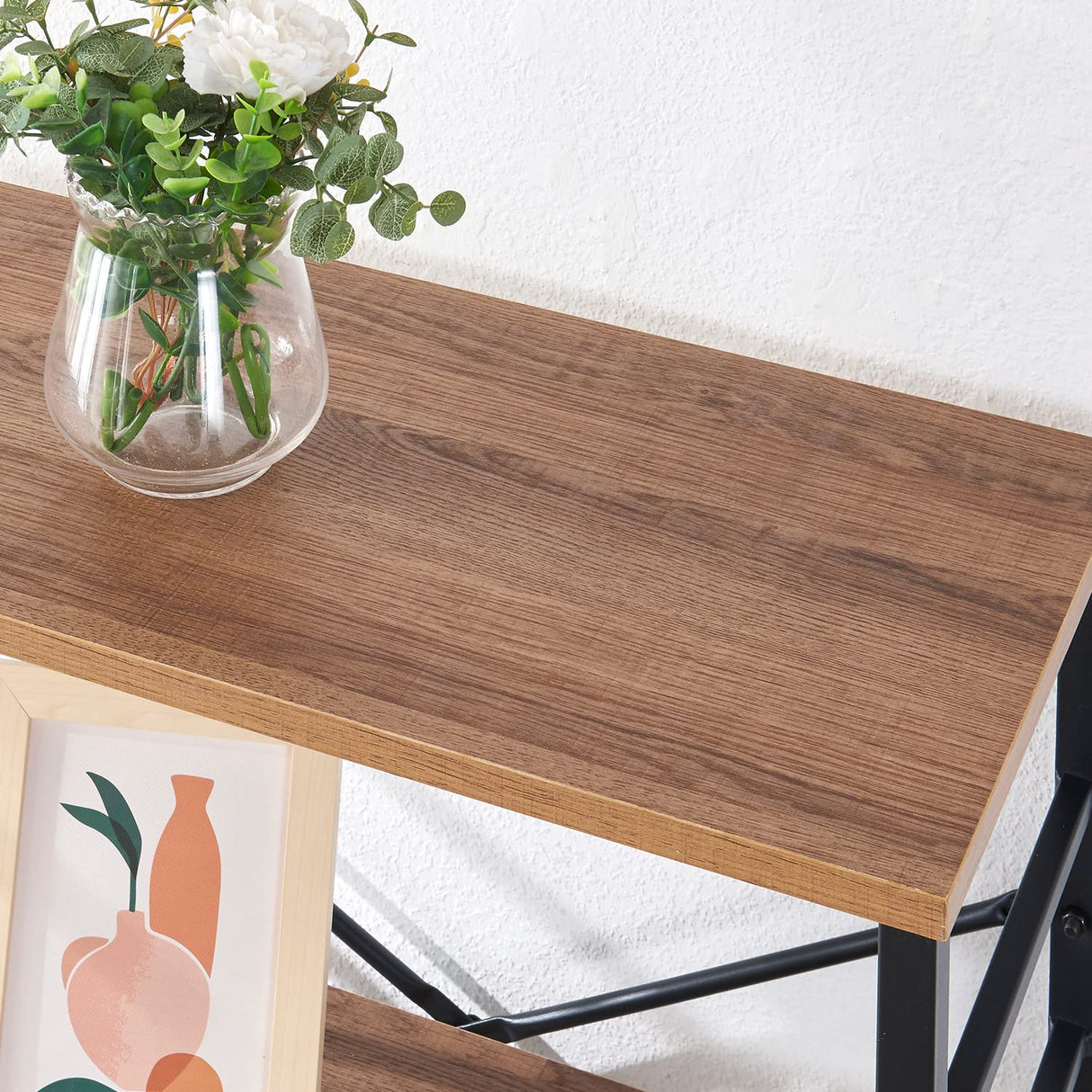 HOMISSUE Industrial 7-Tier Tall Bookshelf in Rustic Brown with Unique Design HOMISSUE