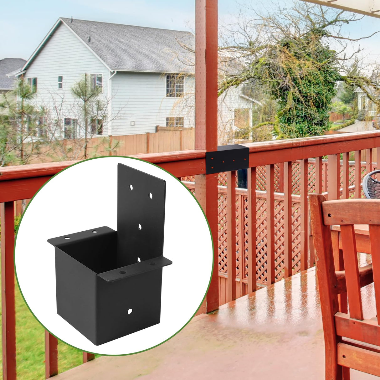 4 Pcs Pergola Brackets,4“x 4"(Actual 3.6 "x 3.6")Post Top Rafter Brackets,Gazebo Brackets Wall Mount Bracket Kit for Wood Posts Pergola Post Connector Or Deck Railing XIHUWZ