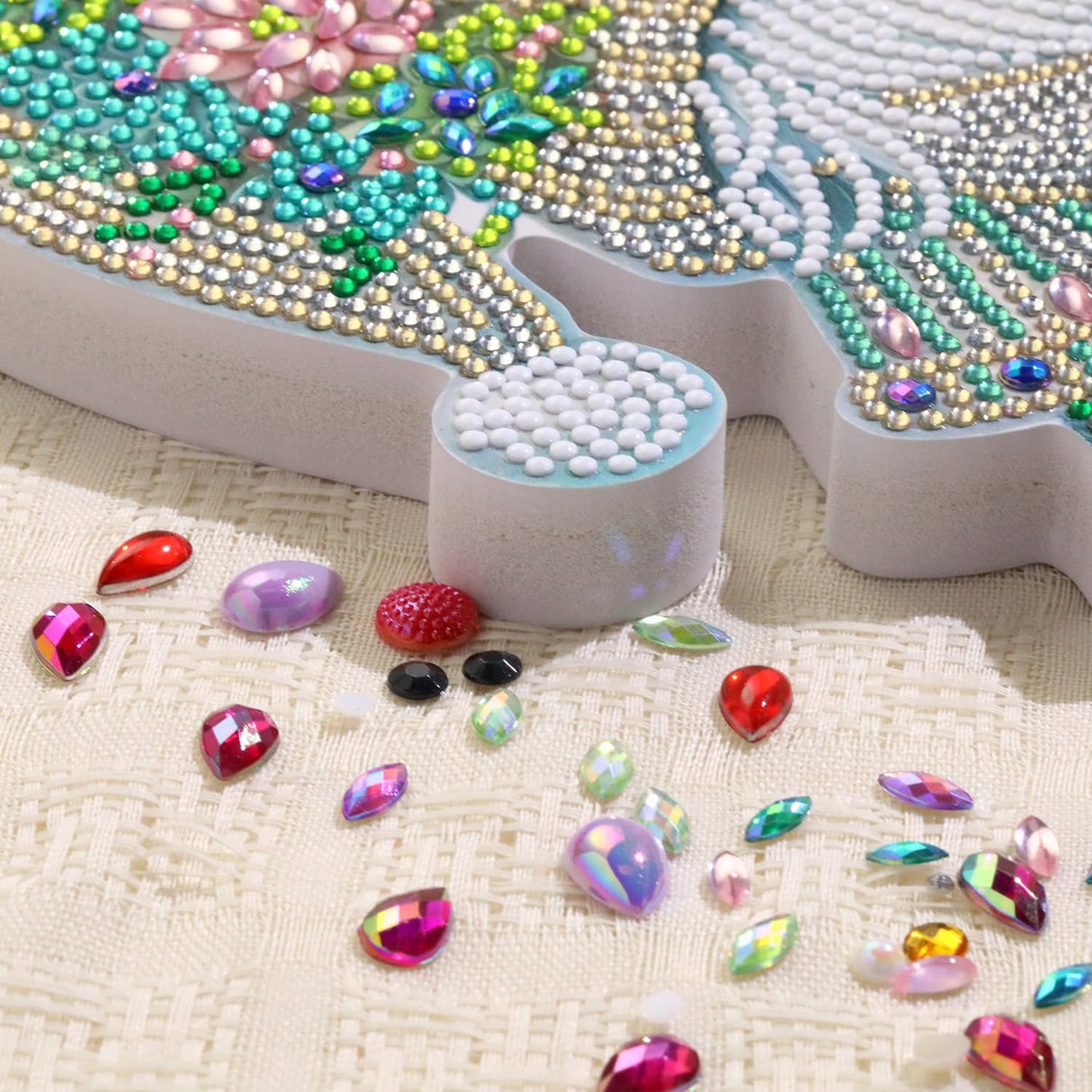 Tabletop Diamond Art Kits for Adults - Succulents Gnome Diamond Painting Figurines Ornaments, DIY Diamond Art Statues Diamond Dots Sculpture Special Shaped Paintings with Diamonds Gem Art and Crafts Yanfairy