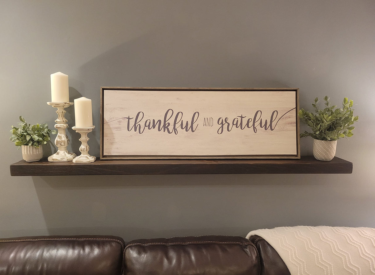 Joel's Antiques - 60 Inch Wooden Floating Shelves for Wall - Made of Natural Wood - Long Heavy Duty Rustic Fireplace Mantel & Book Shelf - Perfect for Living Room - Mocha 60x10x2 in joelsantiques