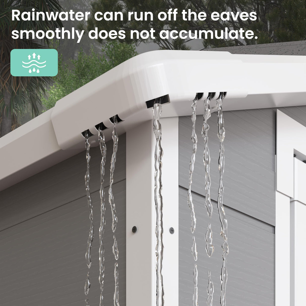 UDPATIO Outdoor Resin Storage Shed 6x4.5 FT, Plastic Garden Shed for Bike, Garbage Can, Tool, Outside Sheds with Lockable Door for Backyard, Patio, Lawn, Grey & White UDPATIO