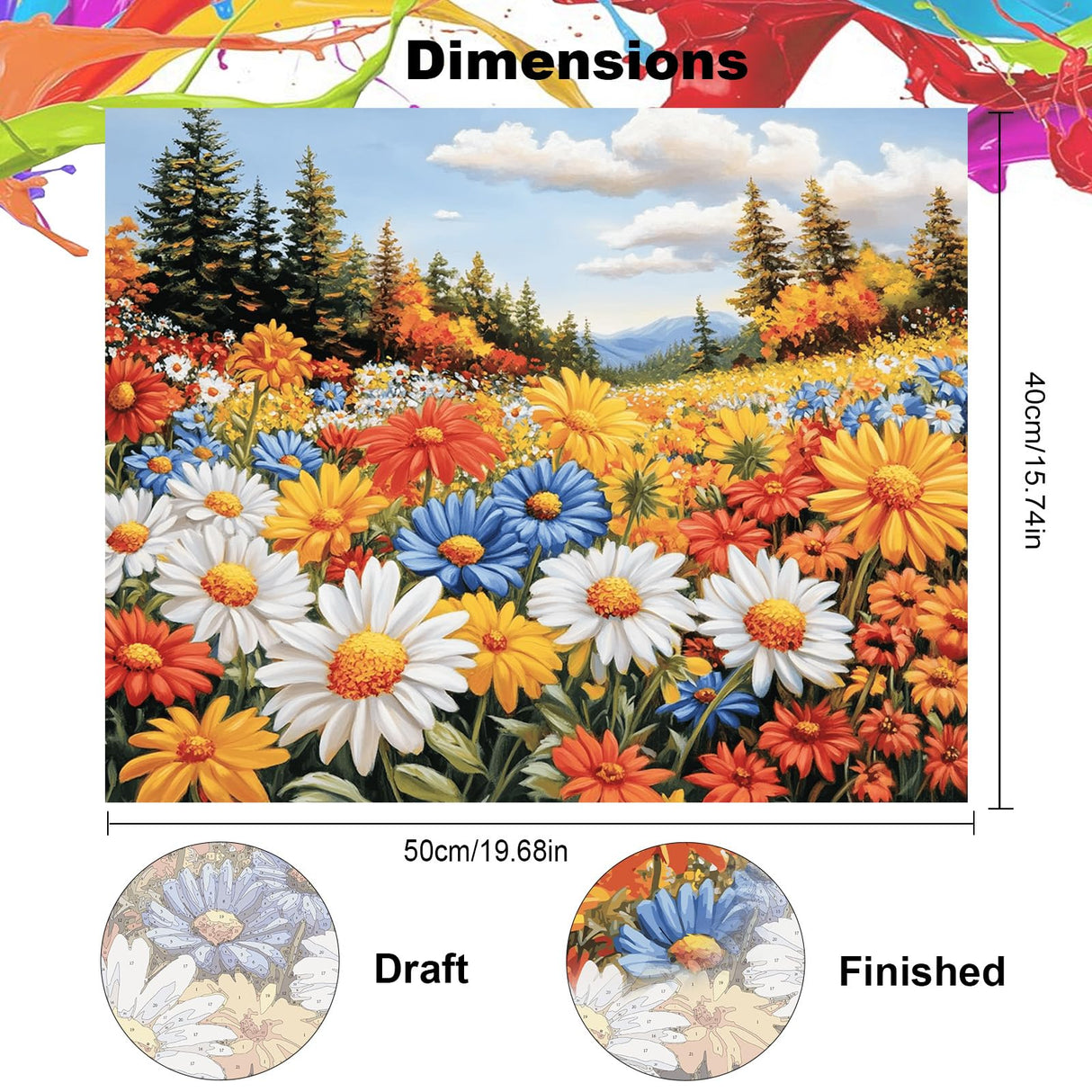 NEWENMO Flowers Paint by Numbers Kit for Adults, Trees Paint by Numbers on Canvas Unframed, DIY Oil Painting Perfect for Beginner, Craft, Hobbies and Home Wall Decor 20x16 in NEWENMO