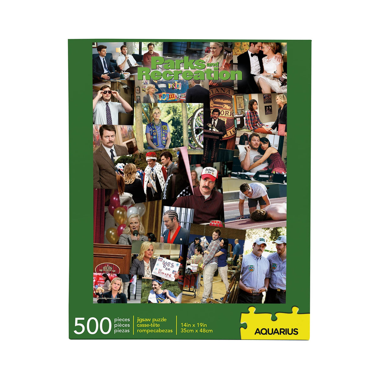 AQUARIUS Parks & Rec Collage Puzzle (500 Piece Jigsaw Puzzle) - Glare Free - Precision Fit - Officially Licensed Parks & Rec Merchandise & Collectibles - 14 x 19 Inches AQUARIUS
