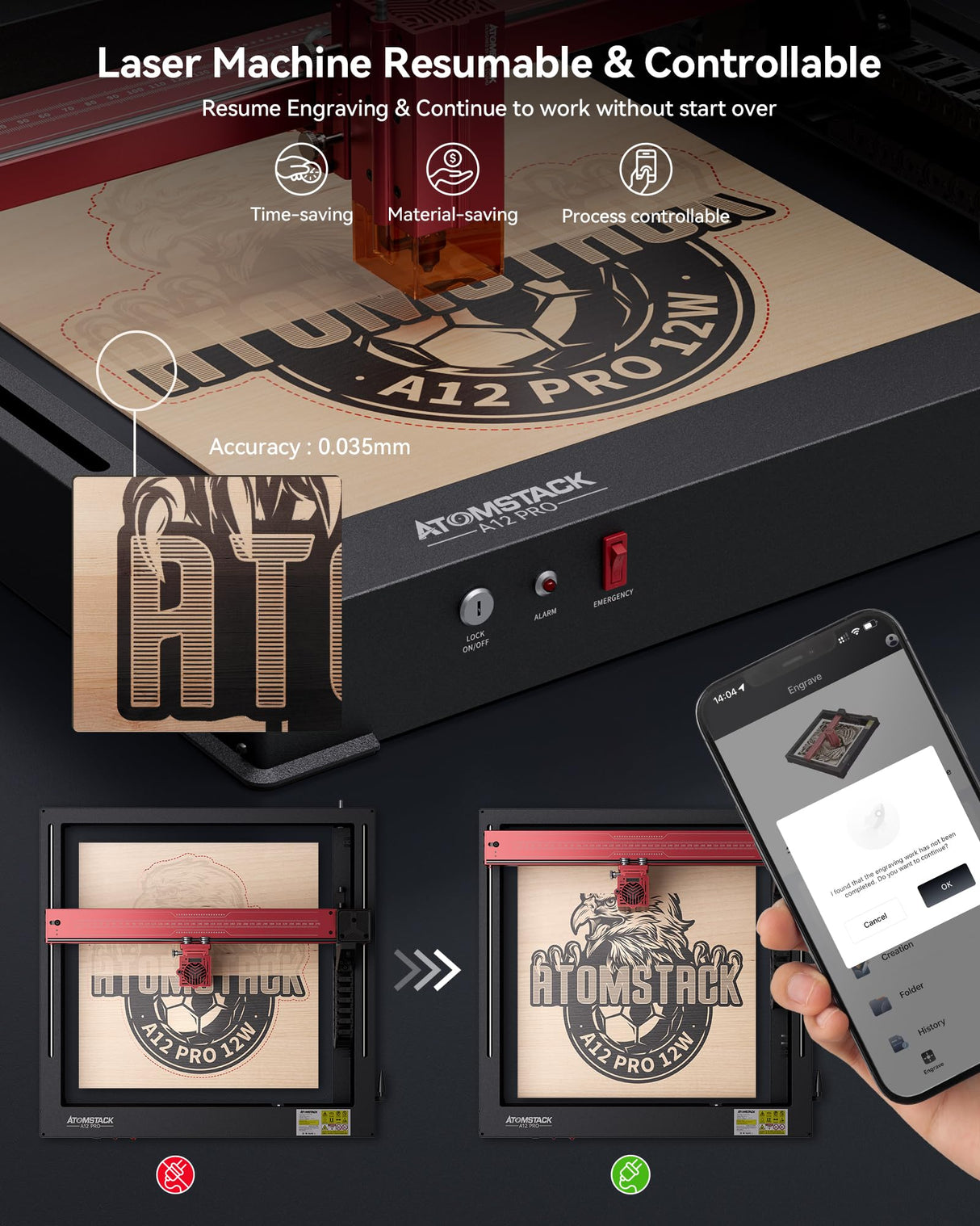 ATOMSTACK A24 Pro Laser Engraver with B3 Enclosure, 24W Output Laser Engraving Machine for Bulk Engraving Cutting with Enclosure Camera Engraving Machine for Wood Acrylic Leather Stone Metal ATOMSTACK