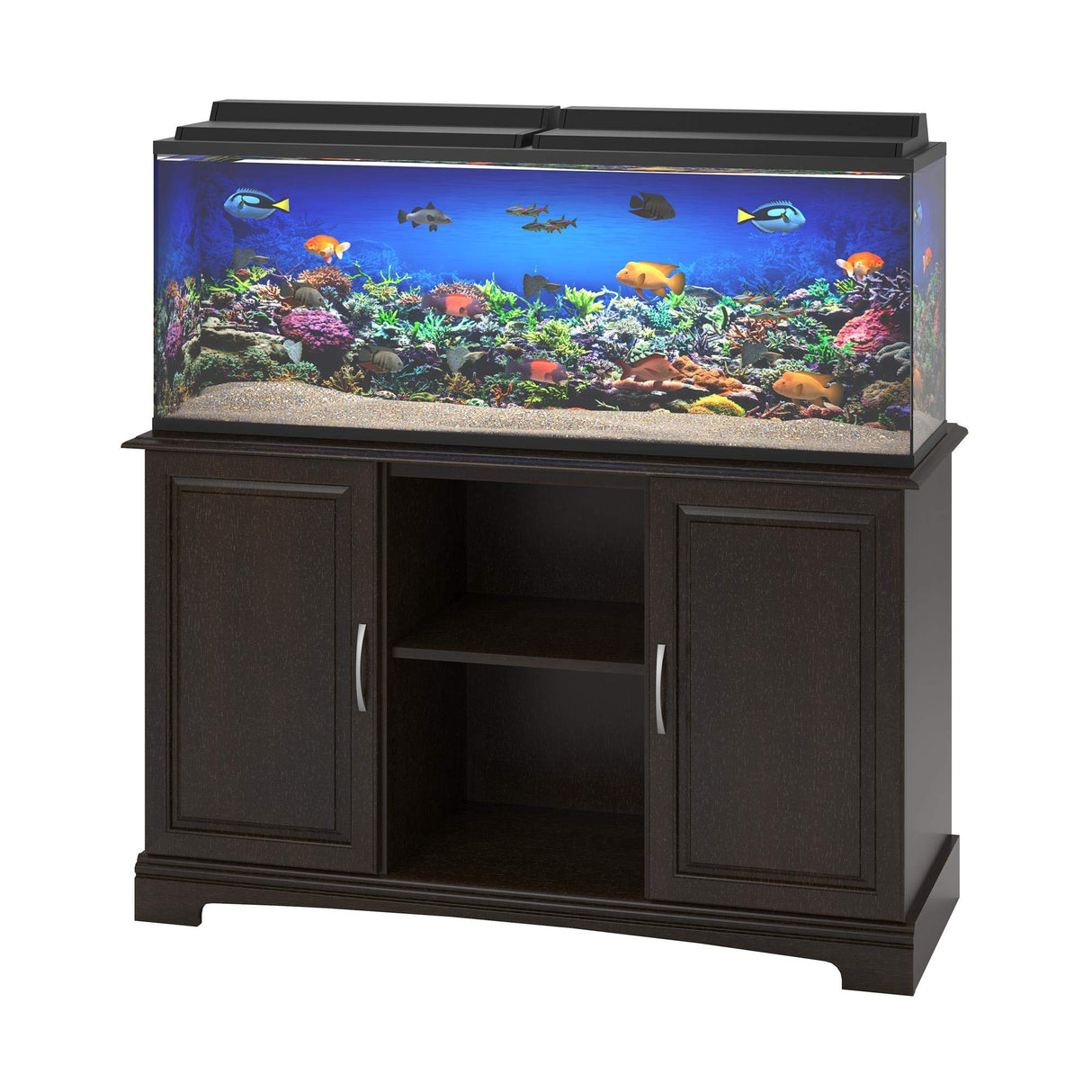 REALROOMS Kai 50-75 Gallon Aquarium or Terrarium Tank Stand, Espresso REALROOMS