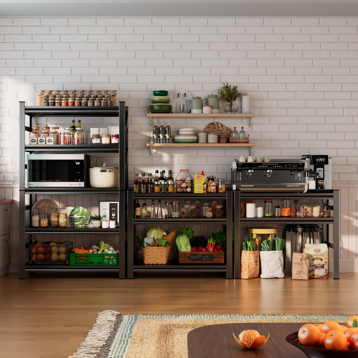 63" H Metal Garage Shelving Heavy Duty 2000LBS Adjustable Storage Shelves Unit 5 Tier garage storage shelves Utility Storage Rack Shelf for Basement, Commercial, Warehouse, Industrial, Black PRESTELION