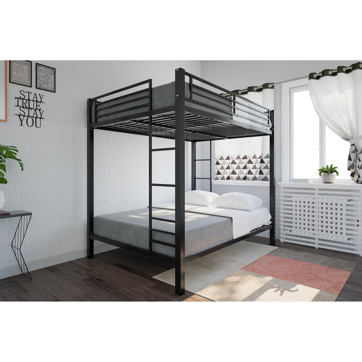 DHP Full Kids Metal Bunk Bed, Black DHP