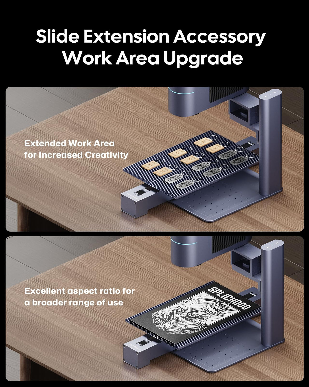 LaserPecker 4 Laser Engraver with Air Purifier, Slide and Rotary Extension, Fiber and Diode Laser Engraving Cutting Machine for Metal Wood Leather Plastic Acylic Jewelry Craft Engraving LaserPecker