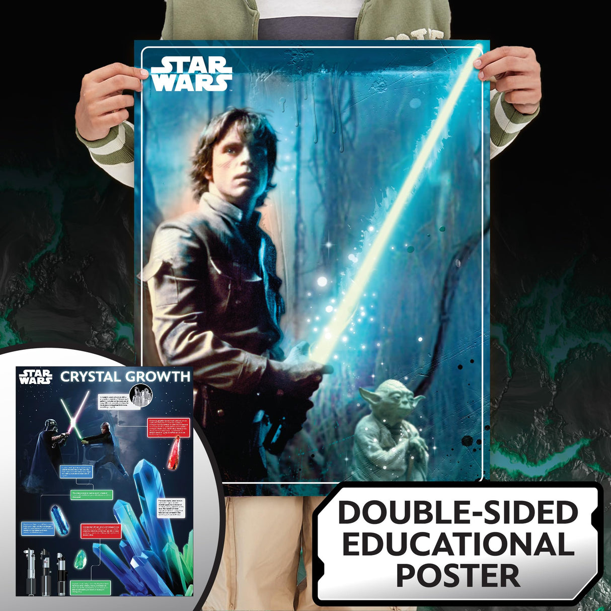 Star Wars Glowing Crystals, Crystal Growing Kit with Light Up Display Stand, Grow 3 Colorful Crystals, Star Wars Toys, Gift for 8 Year Old Boy, Star Wars Merch, Star Wars Toys for Boys Age 8-12 STAR WARS