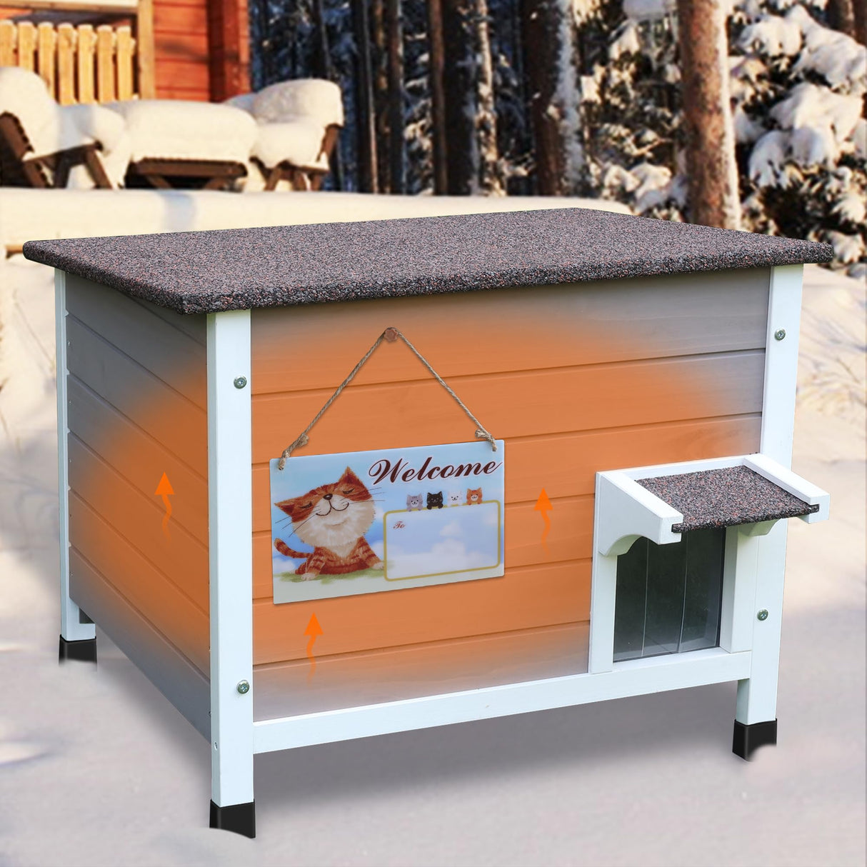 Rockever Outdoor Cat House, 100% Insulated Outdoor Cat Houses for Winter Outdoor Cat Houses for Feral Cats Weatherproof All-Round Foam Design Rockever