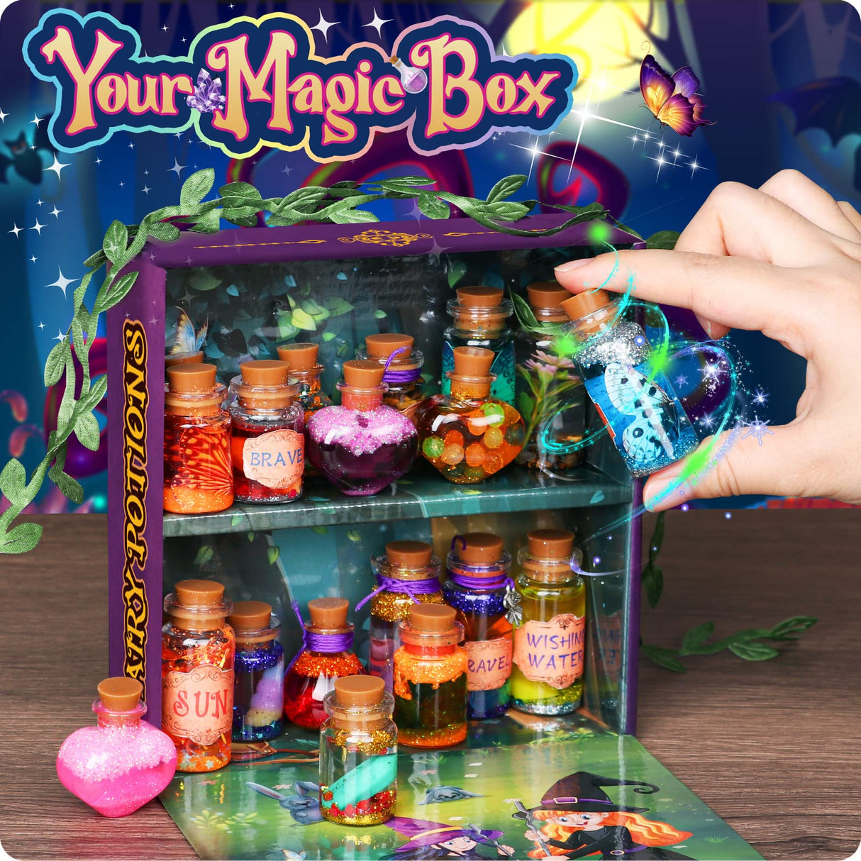 Alritz Fairy Potions Kit, Magic Mix Kit 20 Bottles, Christmas Gifts Decorations Ornaments Garden Crafts Birthday Gifts Toys for Girls and Boys 6 7 8 9 10 11 12+Years Old Families Party Indoor Outdoor Alritz