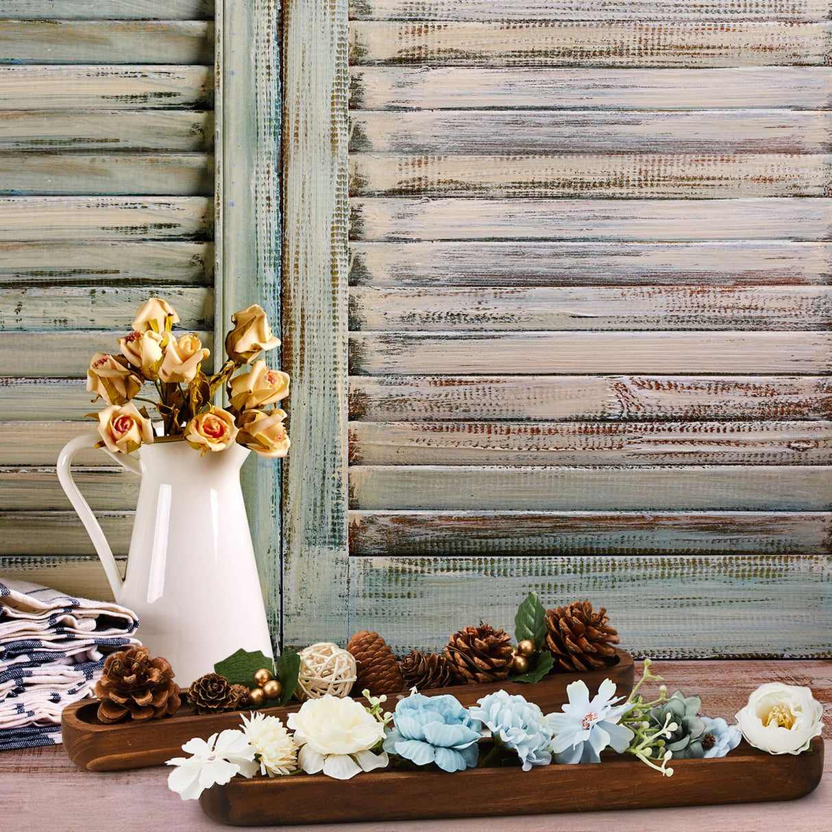 Thyle 2 Set Small Dough Bowls 12 x 1.7 x 1 Inch Wood Tray Hand Carved Narrow Decorative Bowl Canoe Style Long Tray for Candle Making Rustic Table Centerpiece Home Display Accessories Thyle