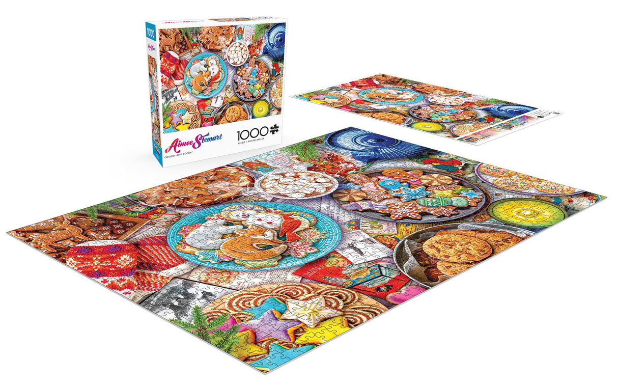 Buffalo Games - Aimee Stewart - Cookies and Cocoa - 1000 Piece Jigsaw Puzzle for Adults Challenging Puzzle Perfect for Game Nights - 1000 Piece Finished Size is 26.75 x 19.75, Large Buffalo Games