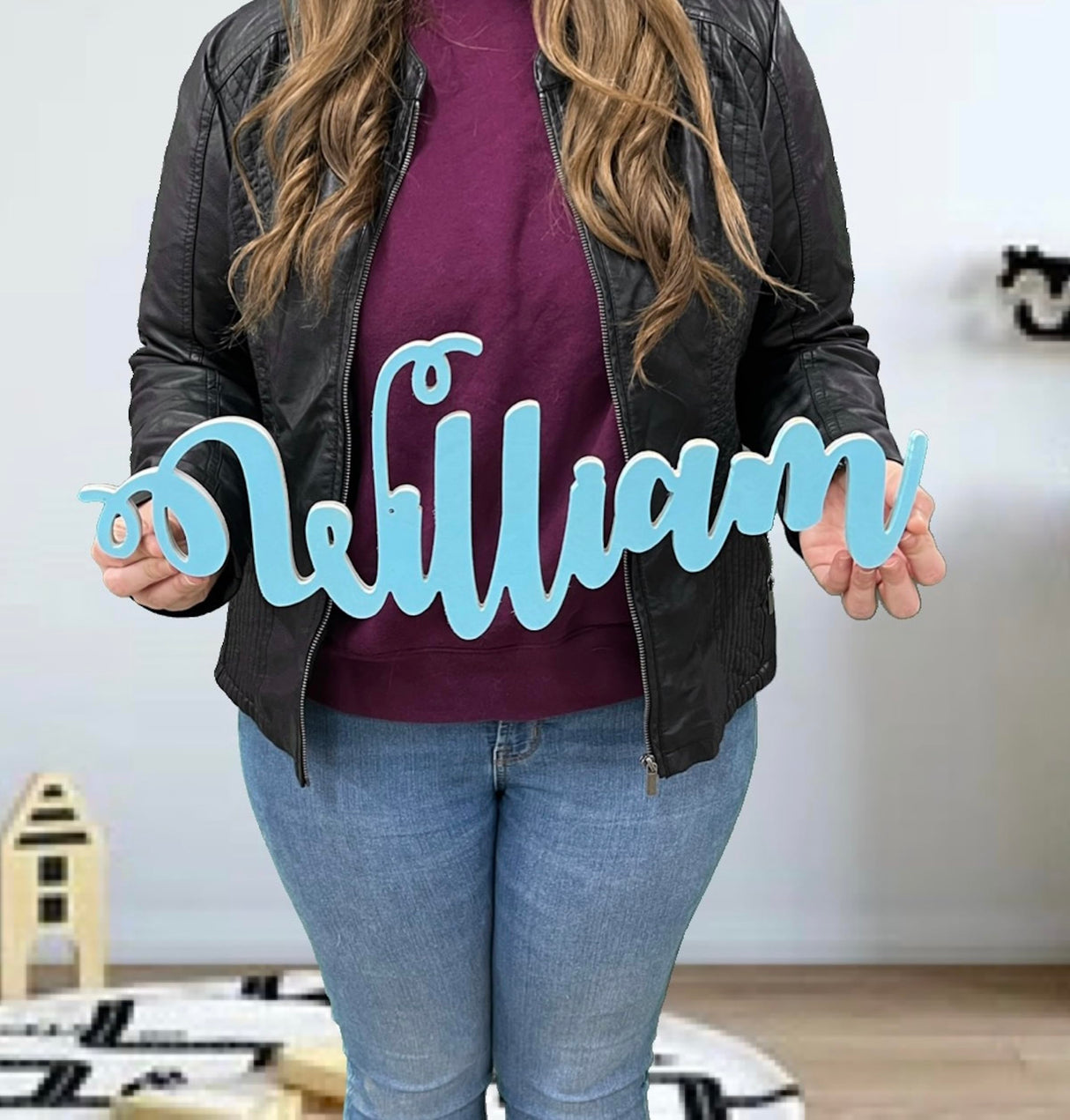 Personalized Nursery Name Signs, Baby Name Decor for boys or girls, Large wooden names, any name or word can be cut WoodArtSupply