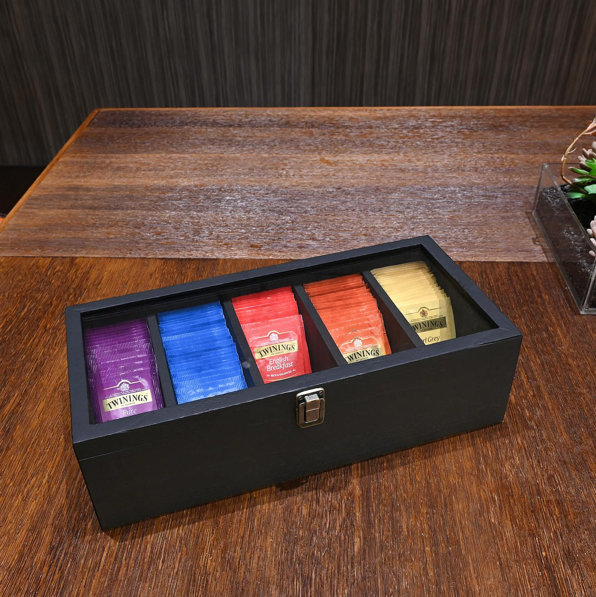 Ikee Design Wall Mounted Wooden Collectible Display Case 5 Shelf Display Storage Accessories with Tempered Glass Door, Black Color Ikee Design