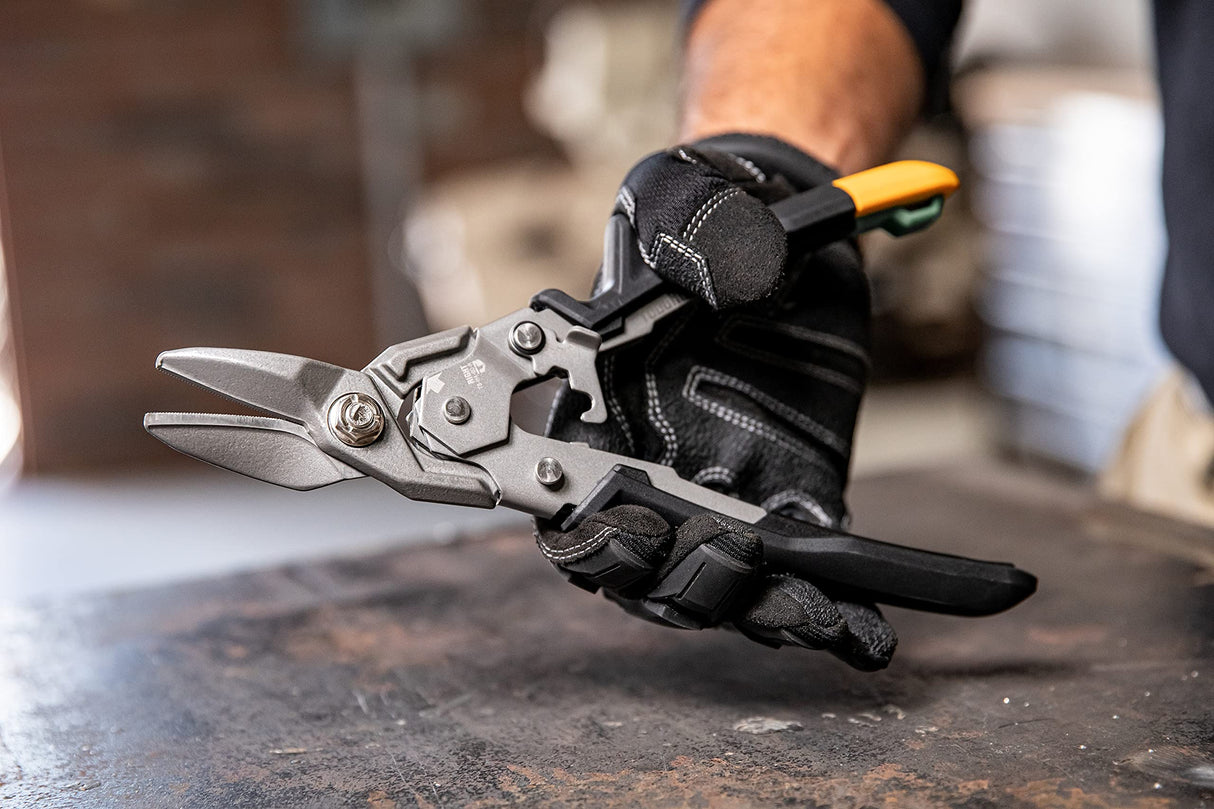 ToughBuilt - Right Cut Aviation Snips - One Handed Lock Operation - (TB-H4-60-R) ToughBuilt