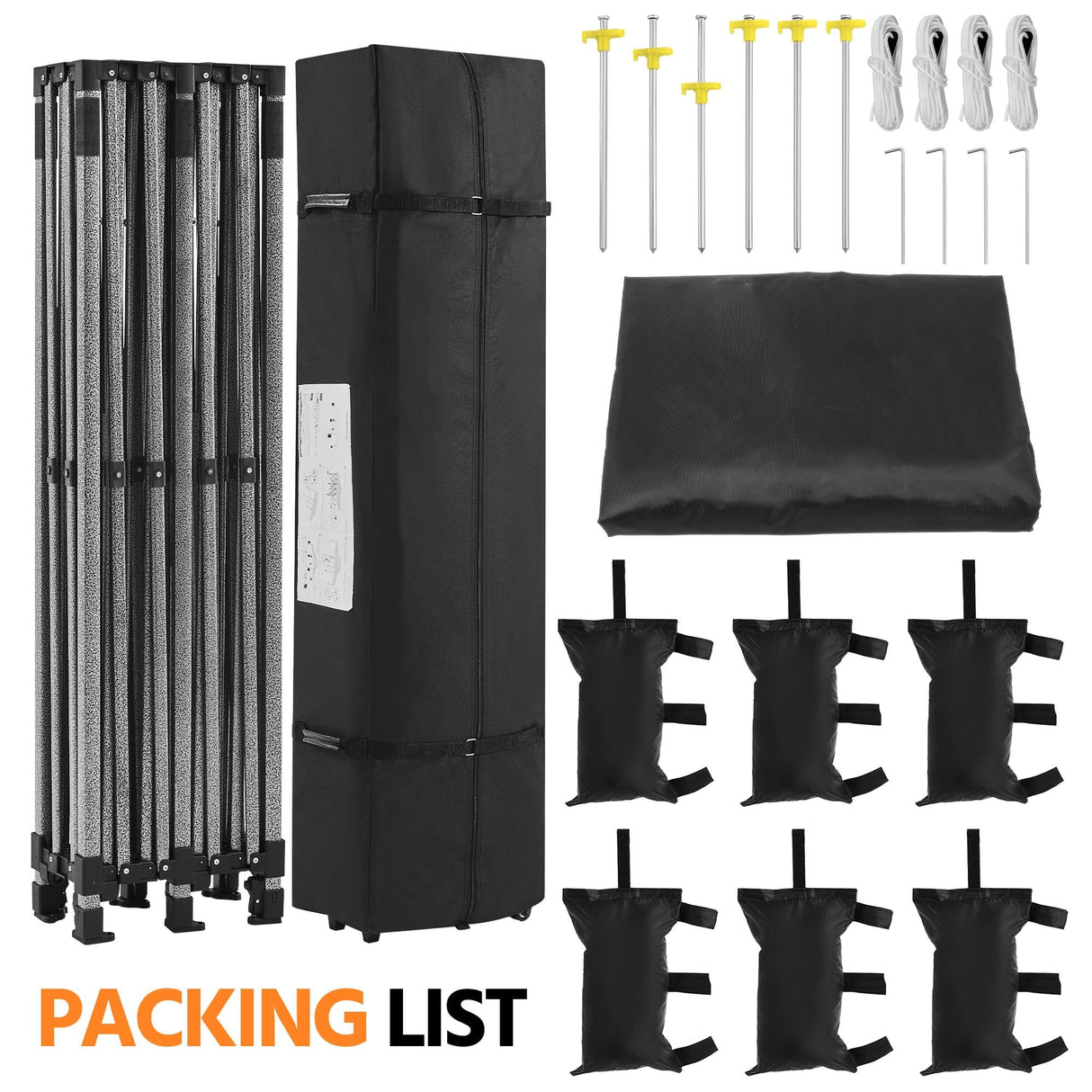 Yaheetech Heavy Duty Pop Up Canopy Tent, 10x20 Commercial Instant Shelter Tent for Wedding, Parties, Adjustable Outdoor Canopy with Wheeled Carry Bag, 6 Sandbags & 10 Stakes, Black Yaheetech