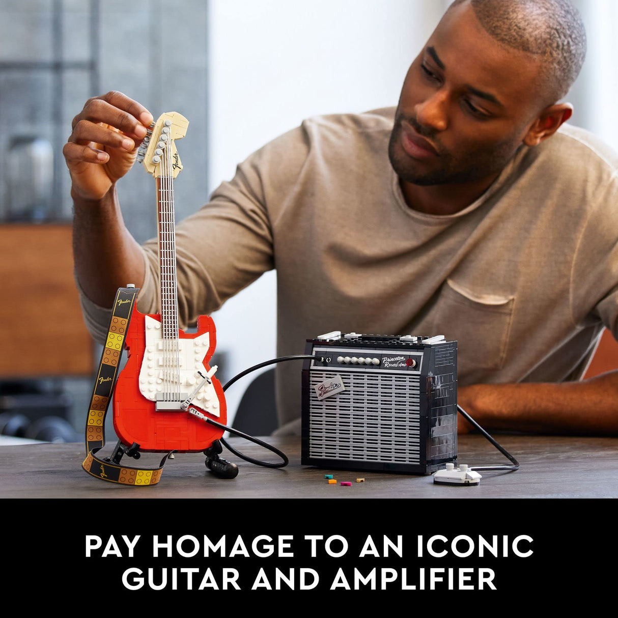 LEGO Ideas Fender Stratocaster 21329 DIY Guitar Model Building Set for Music Lovers, Complete with 65 Princeton Reverb Amplifier & Authentic Accessories, Perfect Way to Rock Gift Giving LEGO