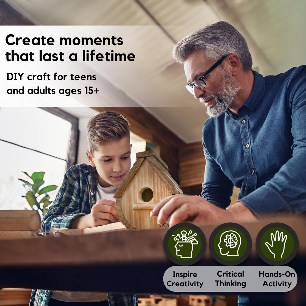 LushYards DIY Wooden Bird Houses for Outside | Hanging Bird House Kit for Adult | Build it Yourself Birdhouse | Build Your Own Birdhouse Building Kits for Adults | Wood Craft Kits for Adults to Build Generic