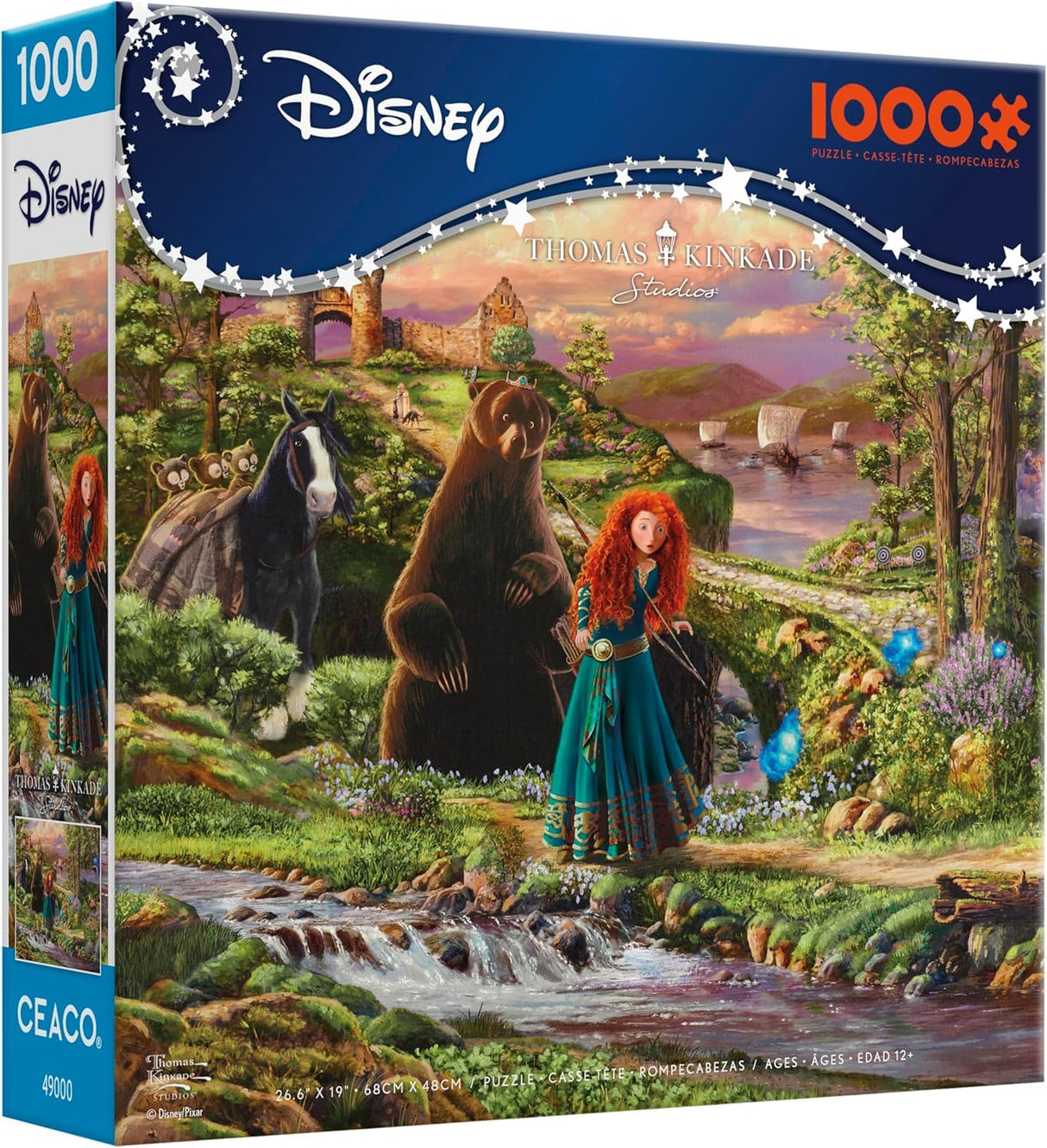 Ceaco - Disney - Pixar - Thomas Kinkade - Brave - 1000 Piece Jigsaw Puzzle for Adults - Challenging Puzzle Perfect for Game Nights Ceaco