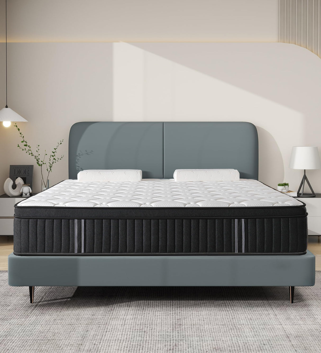 Huyamy Full Size Mattress,12 Inch Hybrid Full Mattress in a Box with Memory Foam & Individual Pocket Spring for Edge Support,Pressure Relief,Medium Firm. Huyamy