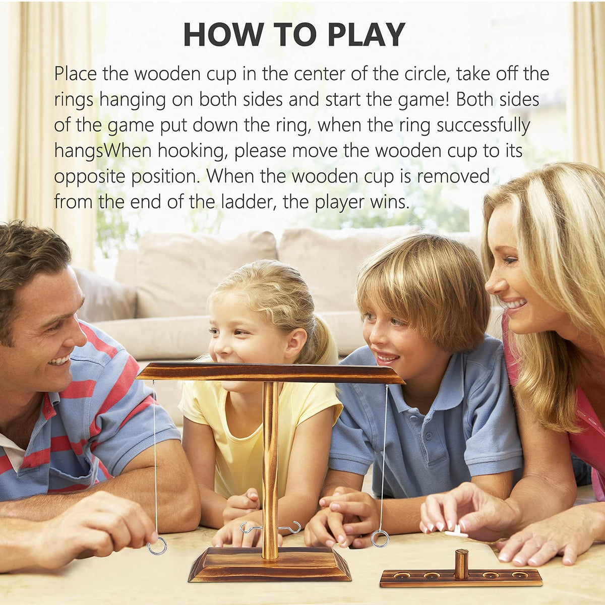 Bestdon Ring Toss Games for Adults, Fast-Paced Interactive Toss Games with Shot Ladder Bundle, Outdoor Indoor Handmade Wooden Hook and Ring Game for Bars, Home, Large Bestdon