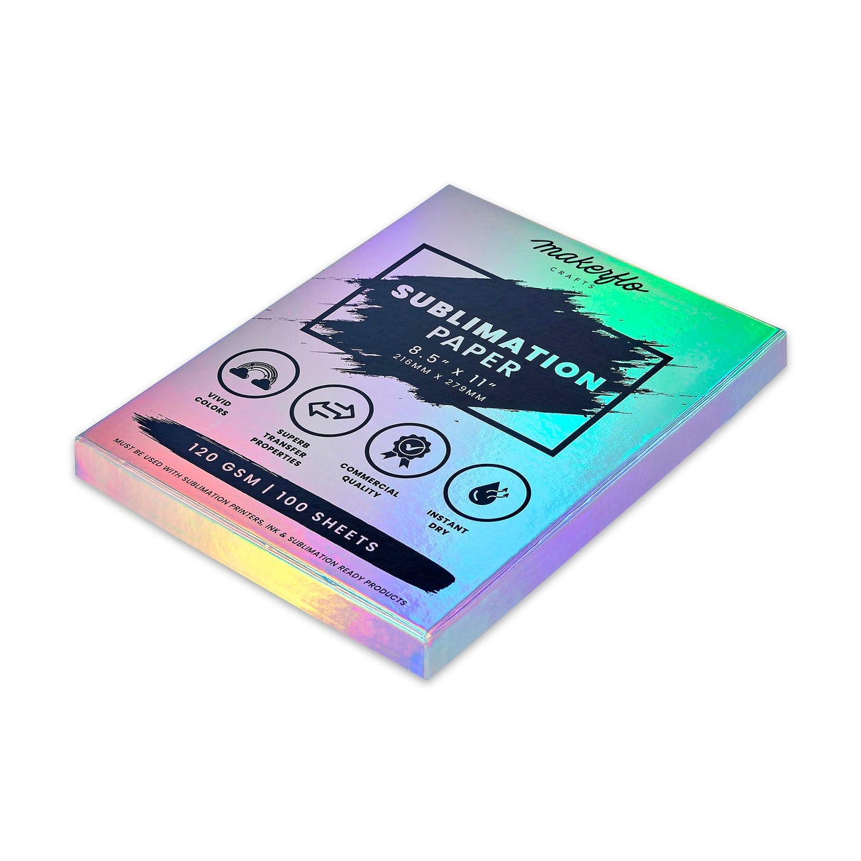 Makerflo Sublimation Paper 100 Sheets 8.5 x 11”, Heat Transfer Sublimation For Tumblers T-Shirts Phone Case Mugs, Printable Stickers Gifting Christmas DIY Enthusiast makerflo