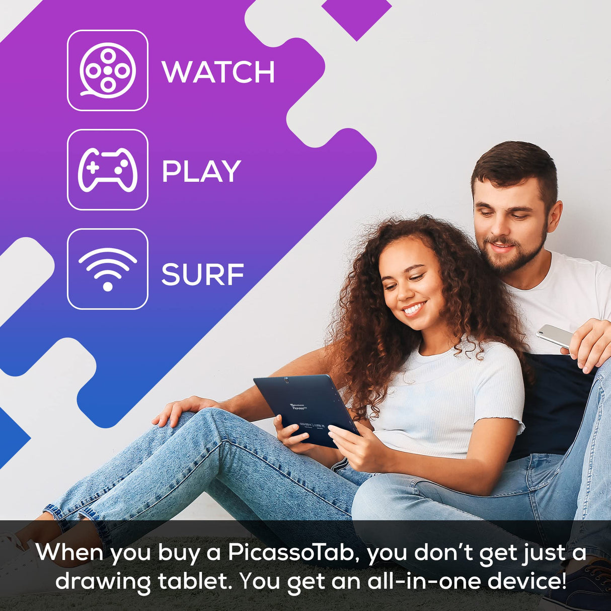 PicassoTab X Drawing Tablet • No Computer Needed • Drawing Apps & Tutorials • 4 Bonus Items • Stylus Pen • Portable • Standalone • 10 Inch Screen • Best Gift for Beginner Digital Graphic Artist • PCX Simbans