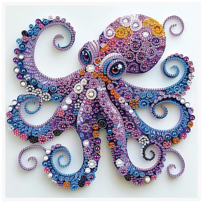 MVVMTOP Diamond Art Painting Kit, 5D DIY Octopus, Special Shape Crystal Artificial Diamond Partial Mosaic Handicraft for Beginners, Wall Decor Art for Bedroom, Office, Living Room, Christmas Gift